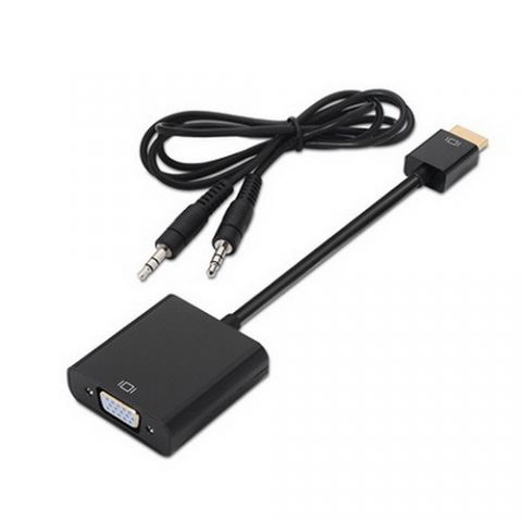 Nanocable Conversor HDMI a SVGA+audio - HDMI A/M-SVGA/H+Jack 3.5/H - 10cm+1.0m - Color Negro