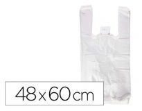 BOLSA CAMISETA RECICLADA 70% BLANCA 50 MC 48X60 CM APTA LEGISLACION DE BOLSAS 2021
