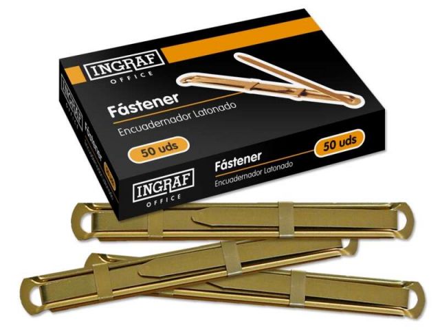 1325410 / CAJA 50 UNIDADES FASTENER LATONADO CALIDAD EXTRA OFFICE CLUB 319397