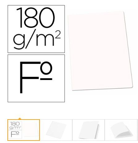 SUBCARPETA CARTULINA GIO FOLIO BLANCA 180 G/M2
