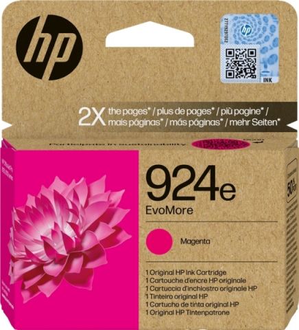 Nº 924e MAGENºTA EvoMore para HP OfficeJet Pro 8120, HP OJ Pro 8120 e, HP OJ Pro 8122 e, HP OJ Pro 8124 e, HP OJ Pro 8125 e, HP OJ Pro 8130, HP OJ Pro 8130 e, HP OJ Pro 8132 e, HP OJ Pro 8133, HP OJ Pro 8134 e, HP OJ Pro 8135 e, HP OJ Pro 8138 e, HP OJ Pro 8139 e 0,8K