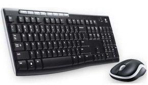 LOGITECH TECLADO + MOUSE MK270 optico wireless Negro
