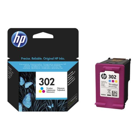 Nº 302 tinta Color F6U65AE para OfficeJet 3830 All-in-One / OfficeJet 3832 All-in-One / DeskJet 3630 All-in-One / DeskJet 1110 / DeskJet 2130 All-in-One / Envy 4520 All-in-One / OfficeJet 4650 All-in-One 165-150 Pag / 4 ml (302)