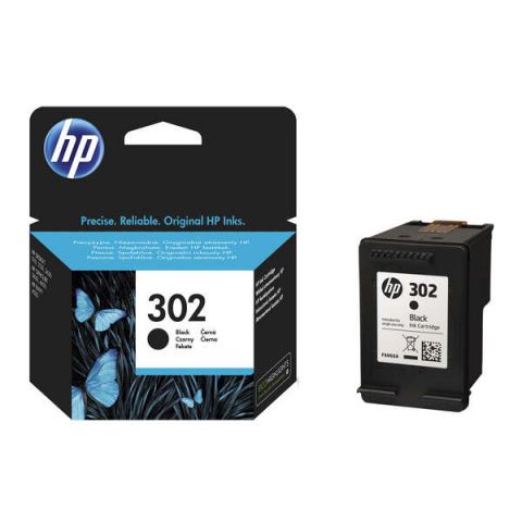 Nº 302 tinta Negro F6U66AE para OfficeJet 3830 All-in-One / OfficeJet 3832 All-in-One / DeskJet 3630 All-in-One / DeskJet 1110 / DeskJet 2130 All-in-One / Envy 4520 All-in-One / OfficeJet 4650 All-in-One 190 -170 Pag / 3,5 ml (302)