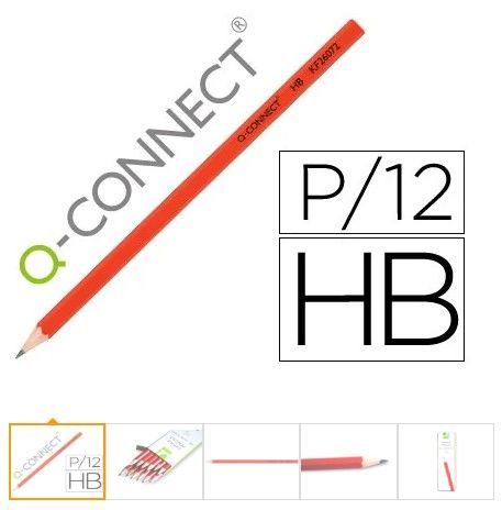 LAPICES DE GRAFITO Q-CONNECT HEXAGONAL SIN GOMA N.2 HB