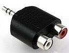 ADAPTADOR DE 2 RCA HEMBRA A JACK 3.5MM MACHO