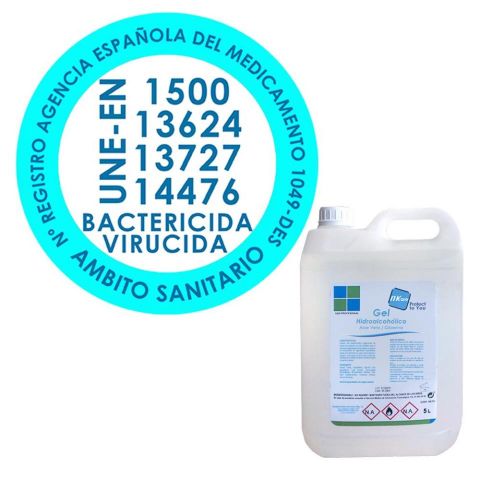 5L Gel Higienizante (hidroalcohólico) se destina a la higiene y limpieza de manos, así como la limpieza de todo tipo de superficies. Higienizante sanitario (70%)  Alcohol. Garrafa de 5L #COVID