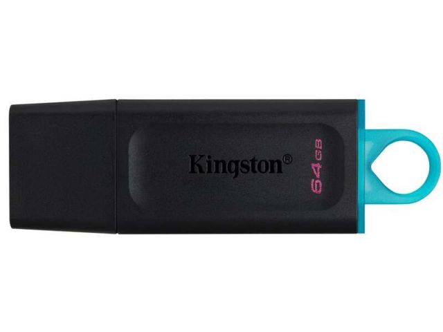 DTX/64GB /Kingston DataTraveler Exodia - Unidad flash USB - 64 GB - USB 3.2 Gen 1 - negro con turquesa (Canon NO incluido 0,24€/Ud)
